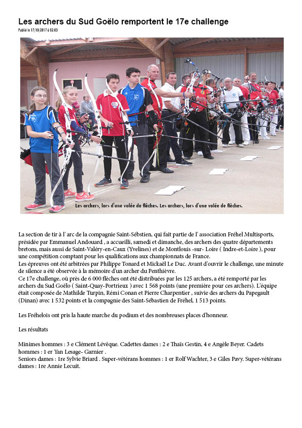 101 archers au concours de tir à l'arc en 3D, à Querrien